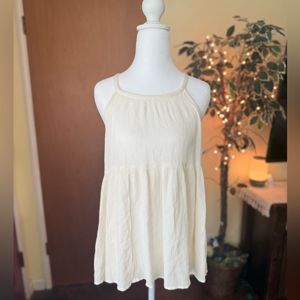 Women's Cream Sleeveless Top